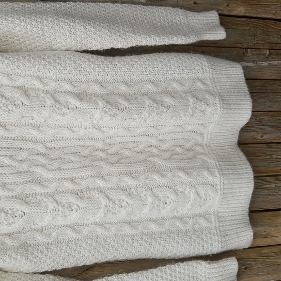 CREAMY Soft Designer RALPH LAUREN CABLE KNIT SWEATER ALPACA WOOL BLEND M - Picture 5 of 8